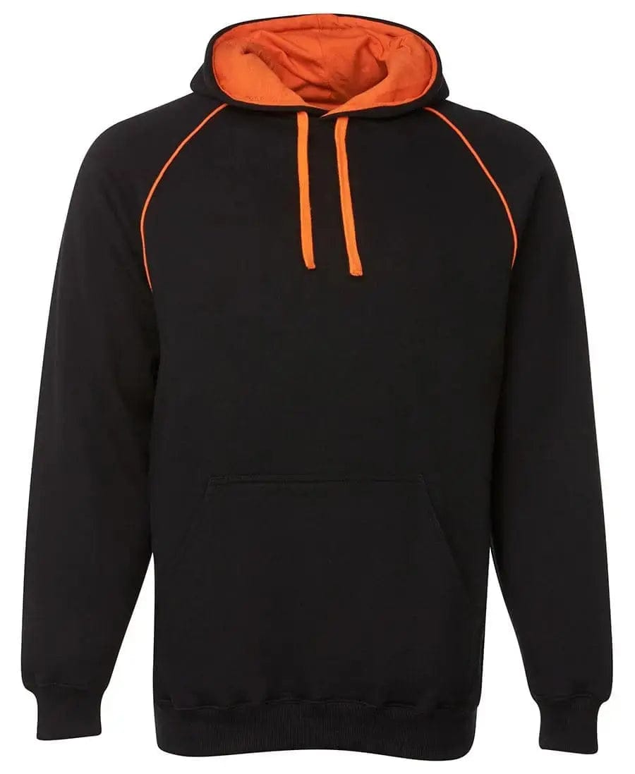 Kids Contrast Fleecy Hoodies 3CFH in Black/Orange